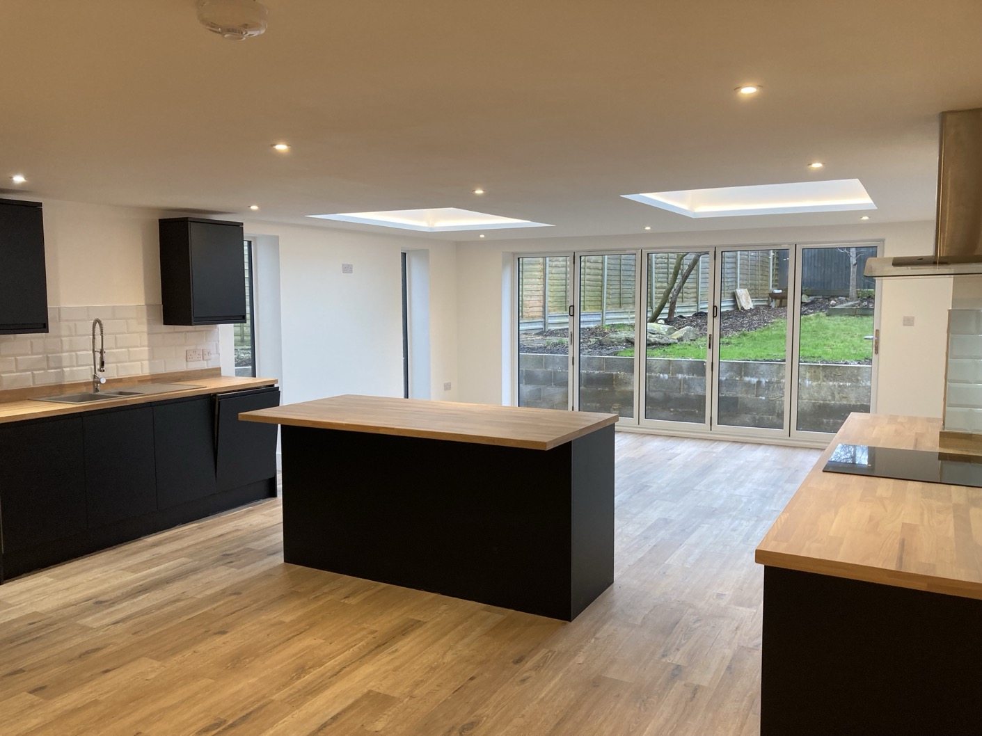Kitchen installation in the newly built rear extension